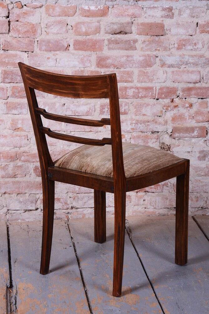 Art Deco Chairs in Walnut, Czech, 1920s, Set of 6