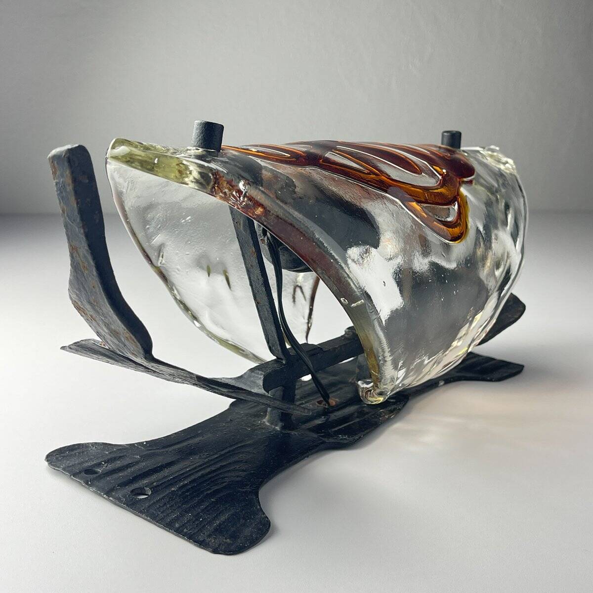 Vintage brutalist wall lamp, Italy, 1970s