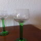 Crystal liqueur glass green foot grape pattern