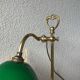 Desk lamp in brass and green opaline