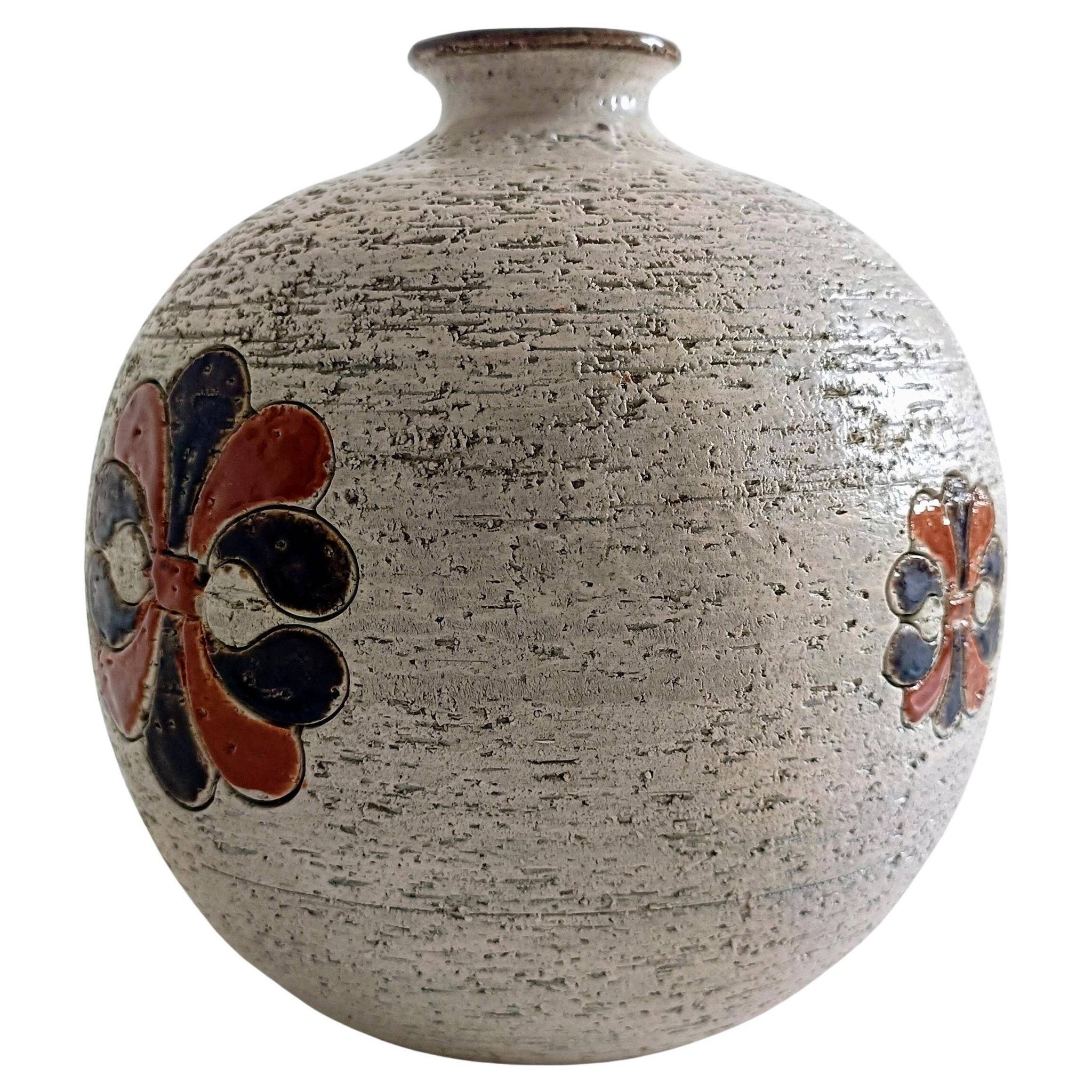 Bitossi by Aldo Londi Chamotte Ball Vase, Italy, 1960s