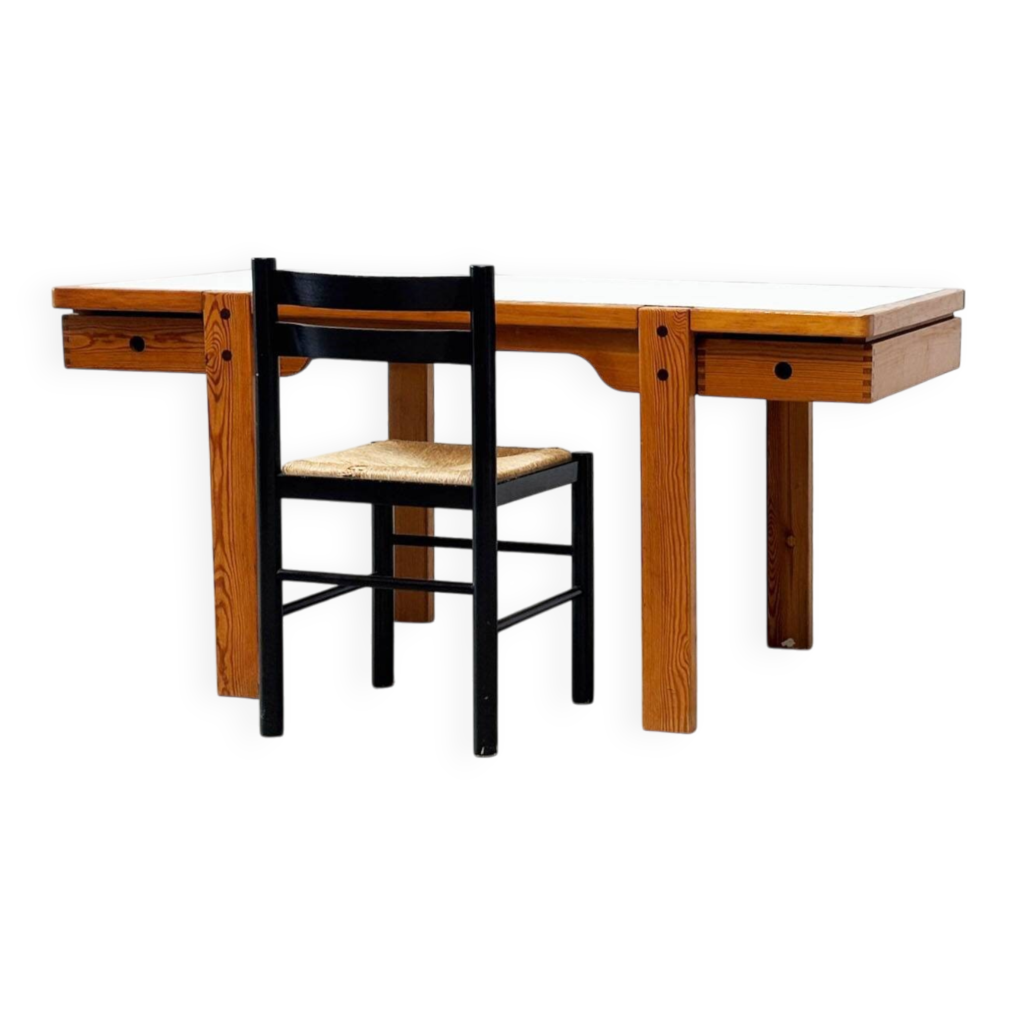 Bureau en pin original des années 1970