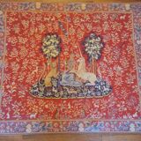 Antique tapestry from Halluin: The Lady and the Unicorn