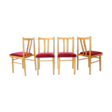 Ensemble de quatre chaises de salle à manger des années 1970, Tchécoslovaquie