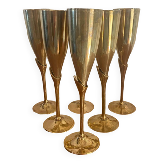 Brass champagne flutes