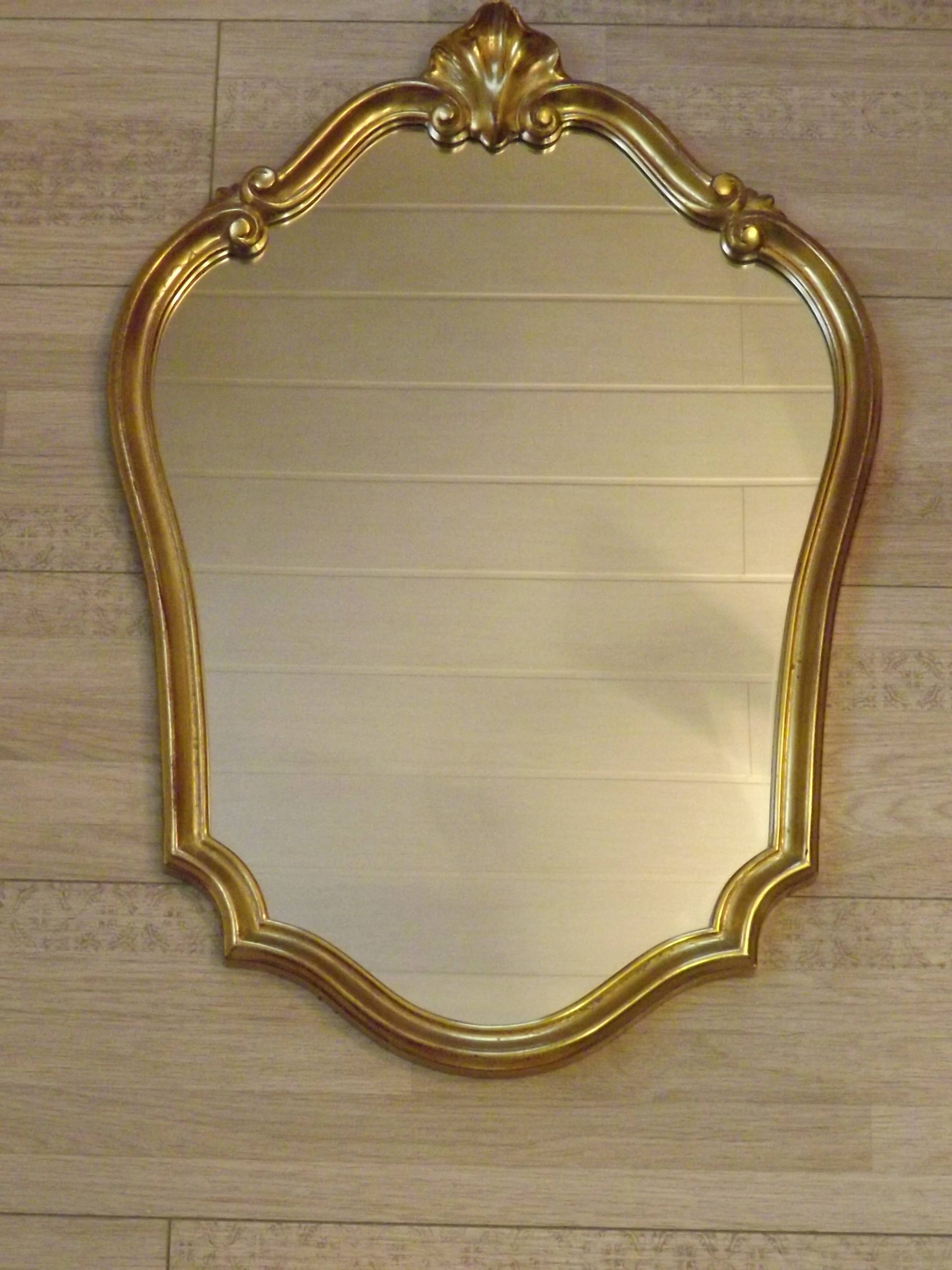 Vintage Ornate Gold Resin Wall-Mounted Mirror & Matching Console Table 5055