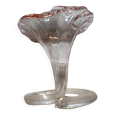 Pink glass trumpet vase in Murano or Empoli style.