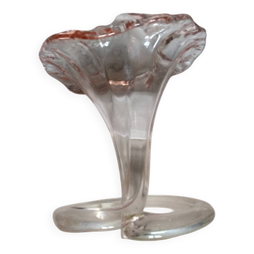 Pink glass trumpet vase in Murano or Empoli style.