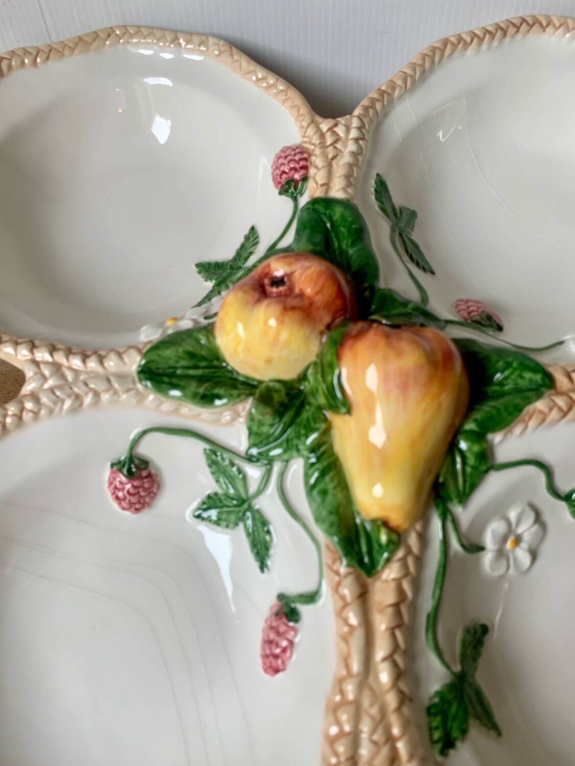 Large vintage barbotine aperitif serving dish