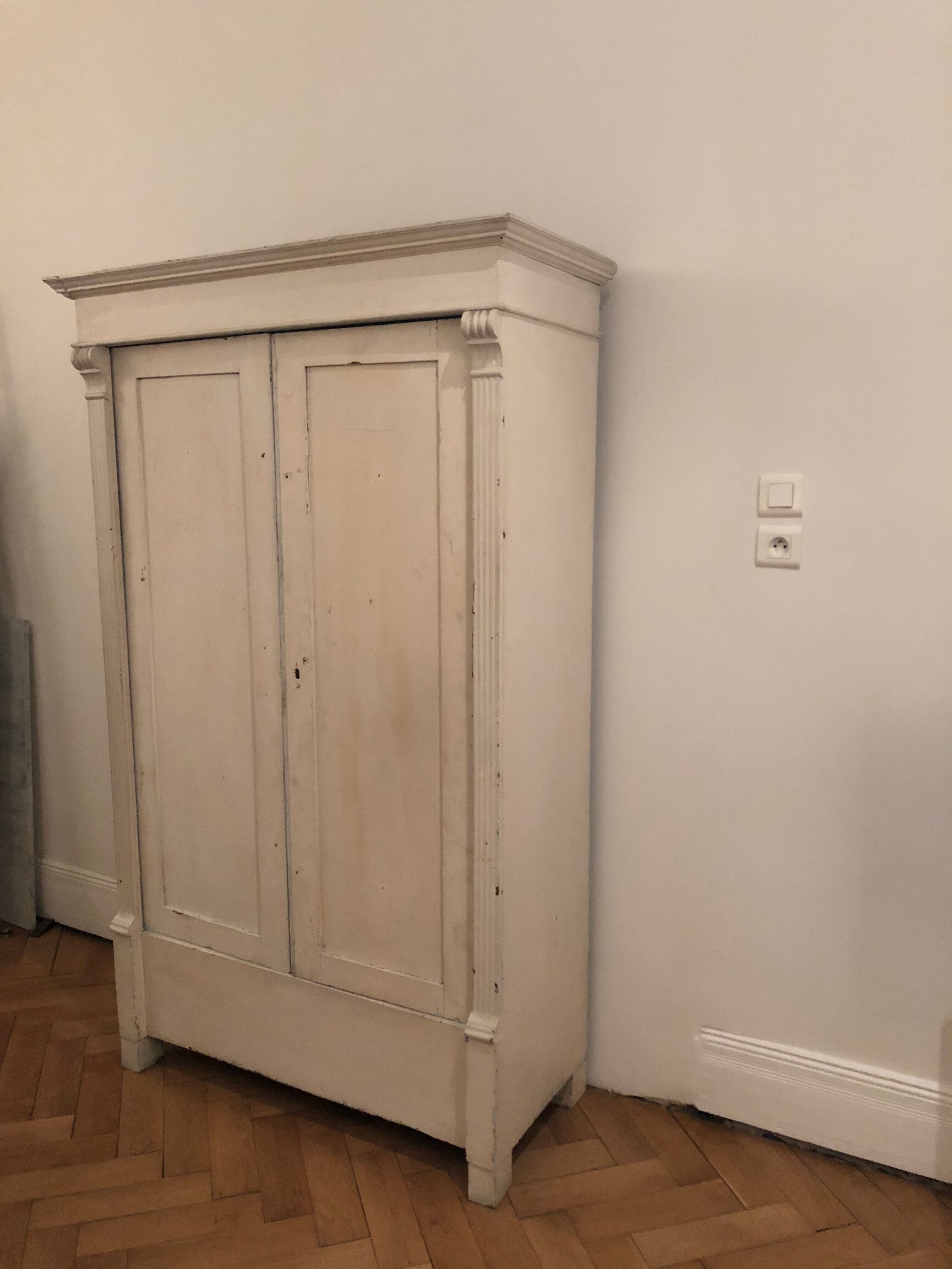 Old cabinet two doors white