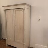 Armoire ancienne deux portes blanc