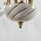 Lustre en céramique, laiton et verre de Murano des années 1970