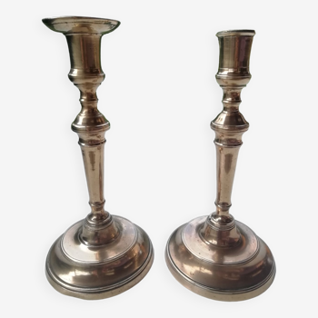 Pair of brass candle holders