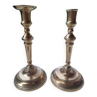 Pair of brass candle holders