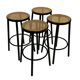 Set of four vintage bar stools - webbing Italian design