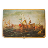 Boîte à clé en tôle lithographiée avec sa clé