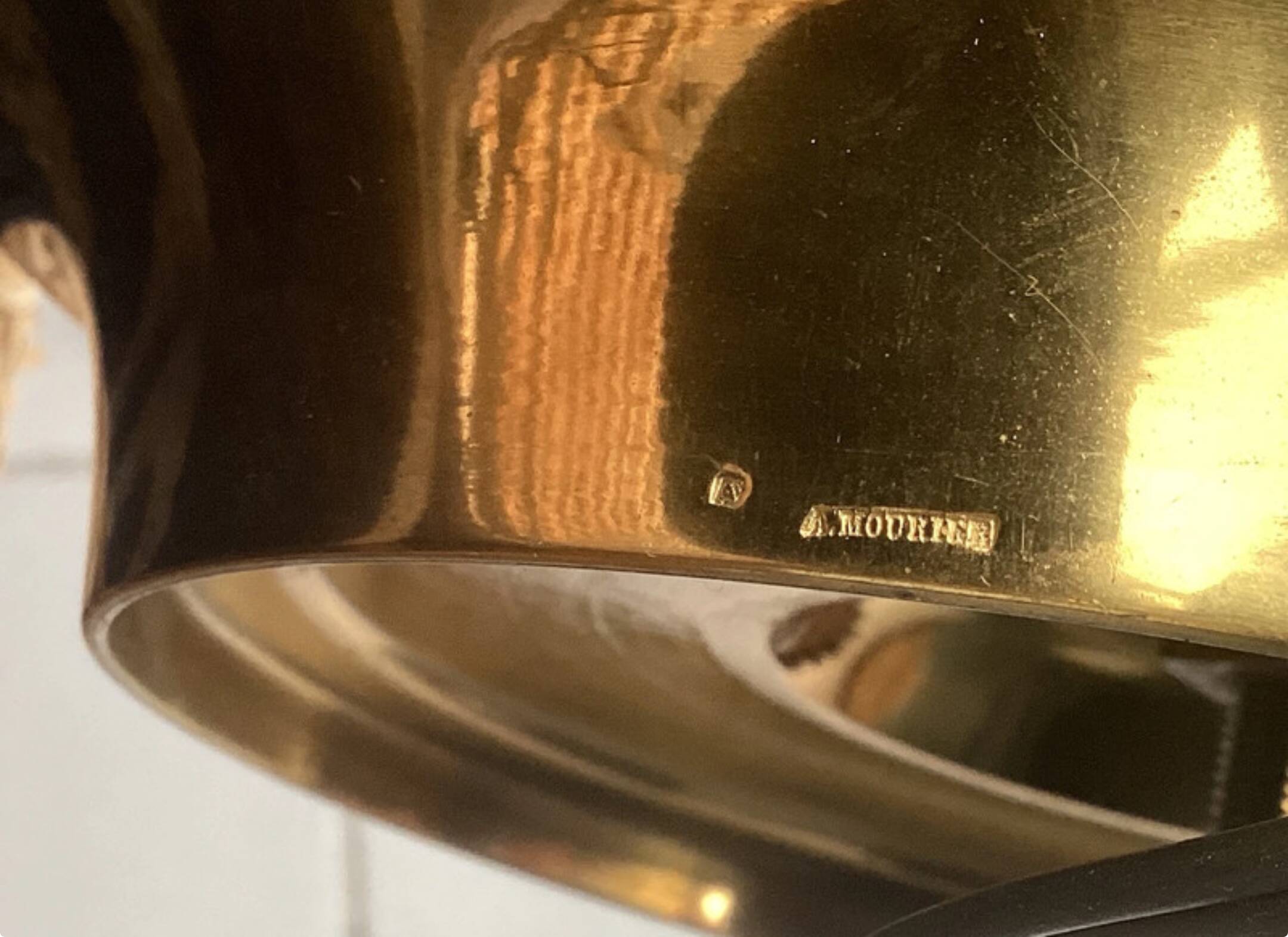 Hot water bottle lamp by goldsmith Auguste Mourier