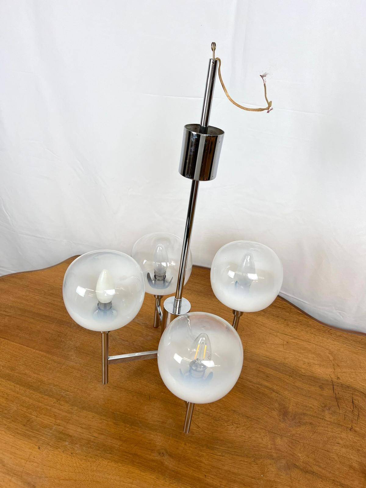 4-light chandelier by Sciolari from the 70s