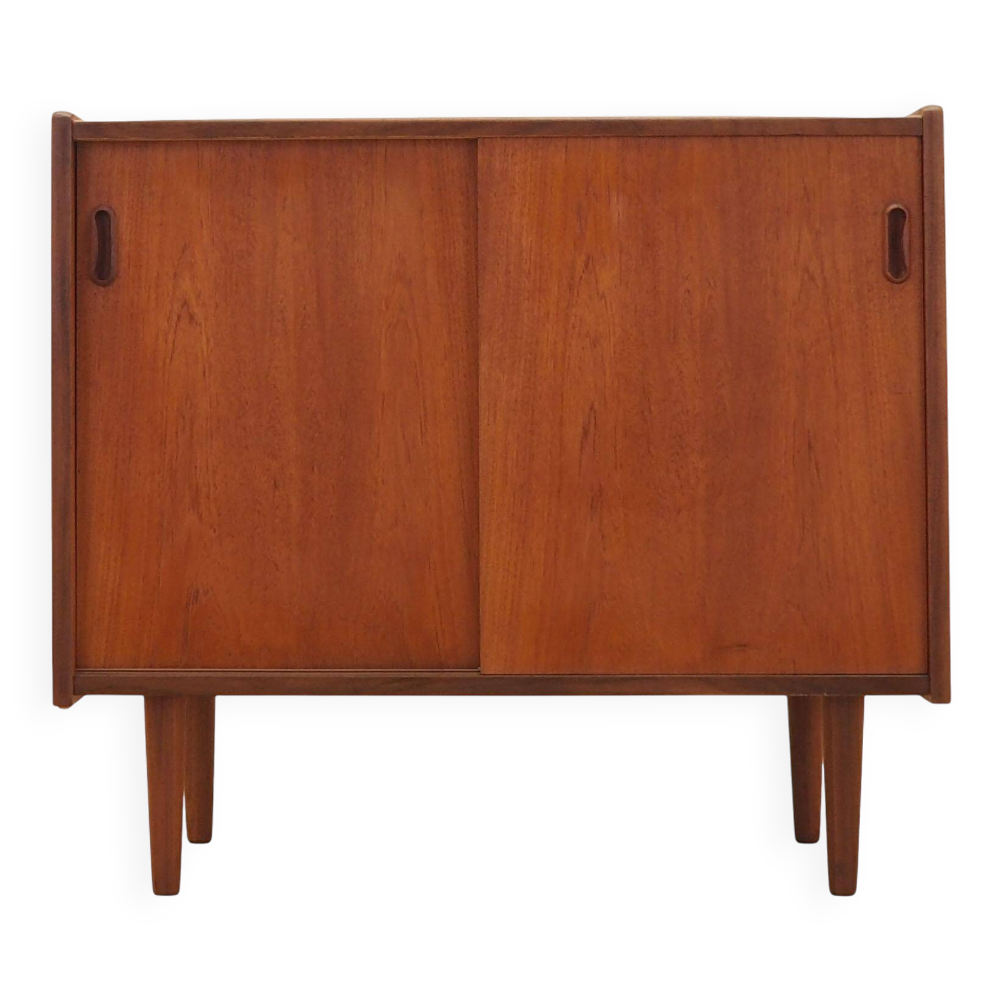Danish Teak Cabinet with Sliding Doors, 1970s