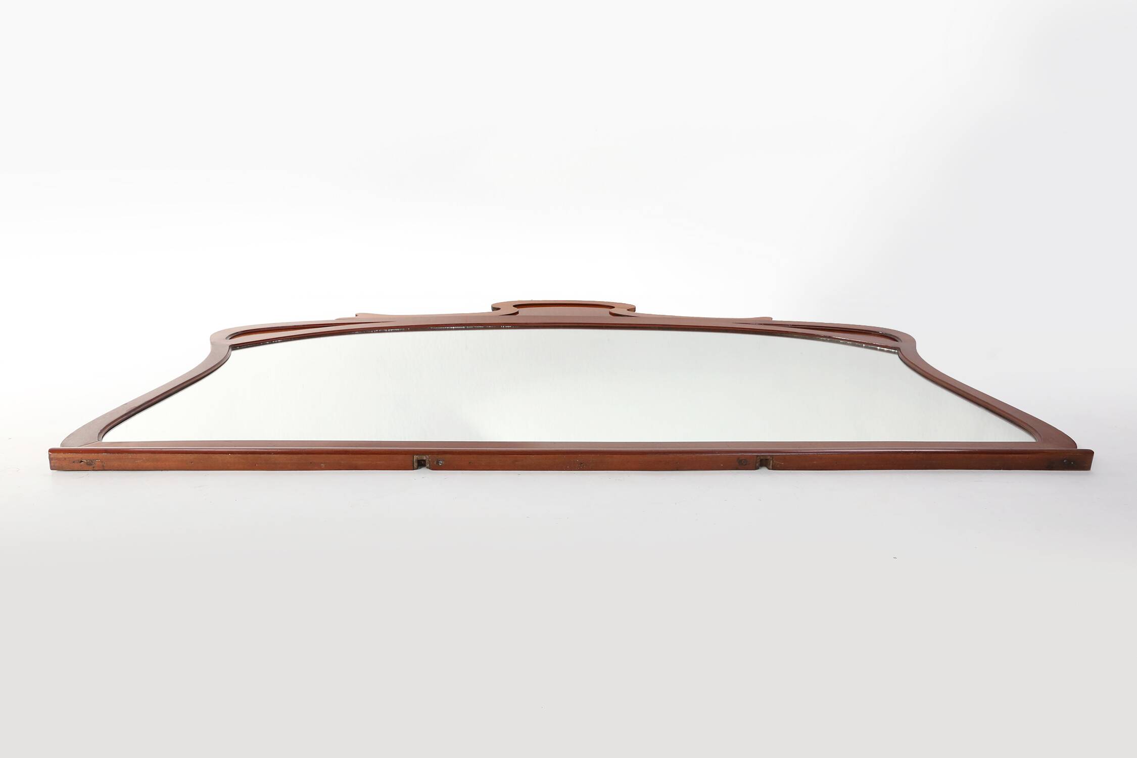 Large hand carved Art Nouveau chimney mirror, France ca. 1910