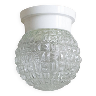 Vintage relief glass ceiling lamp flush mount