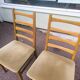 Set of 4 Scandinavian chairs in wood and fabric.