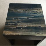 Lot de 2chevets en laque d'ambre bleu