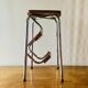 Vintage step stool in brown formica and chrome steel