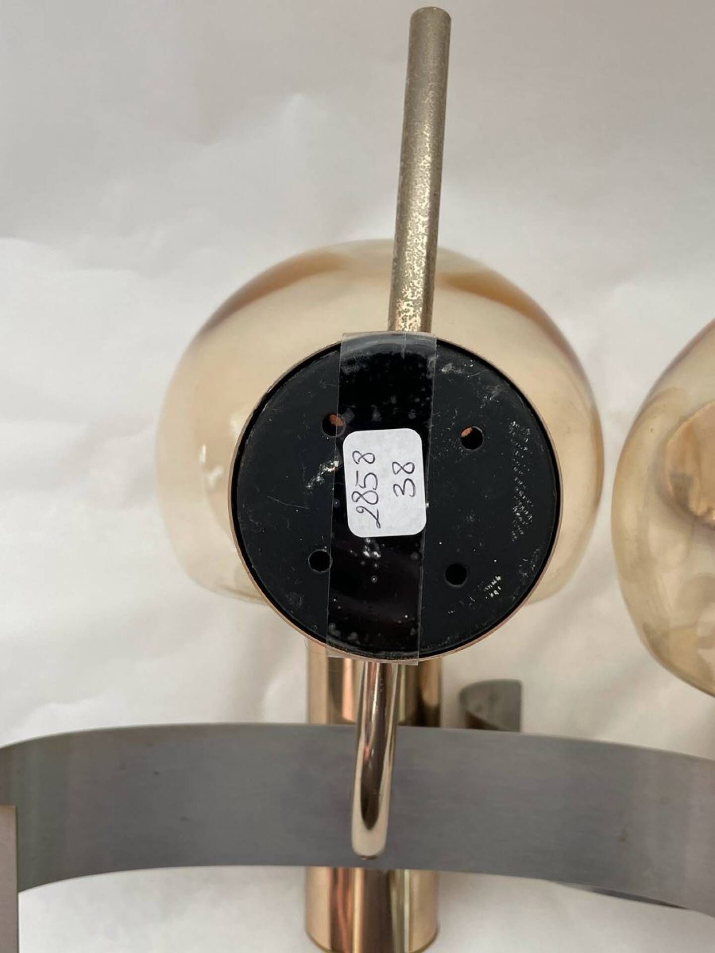 Pair of mid-century modern italian glass and metal wall lights