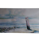 Peinture acrylique sur carton signée sigrid h eriks 2004 sous verre