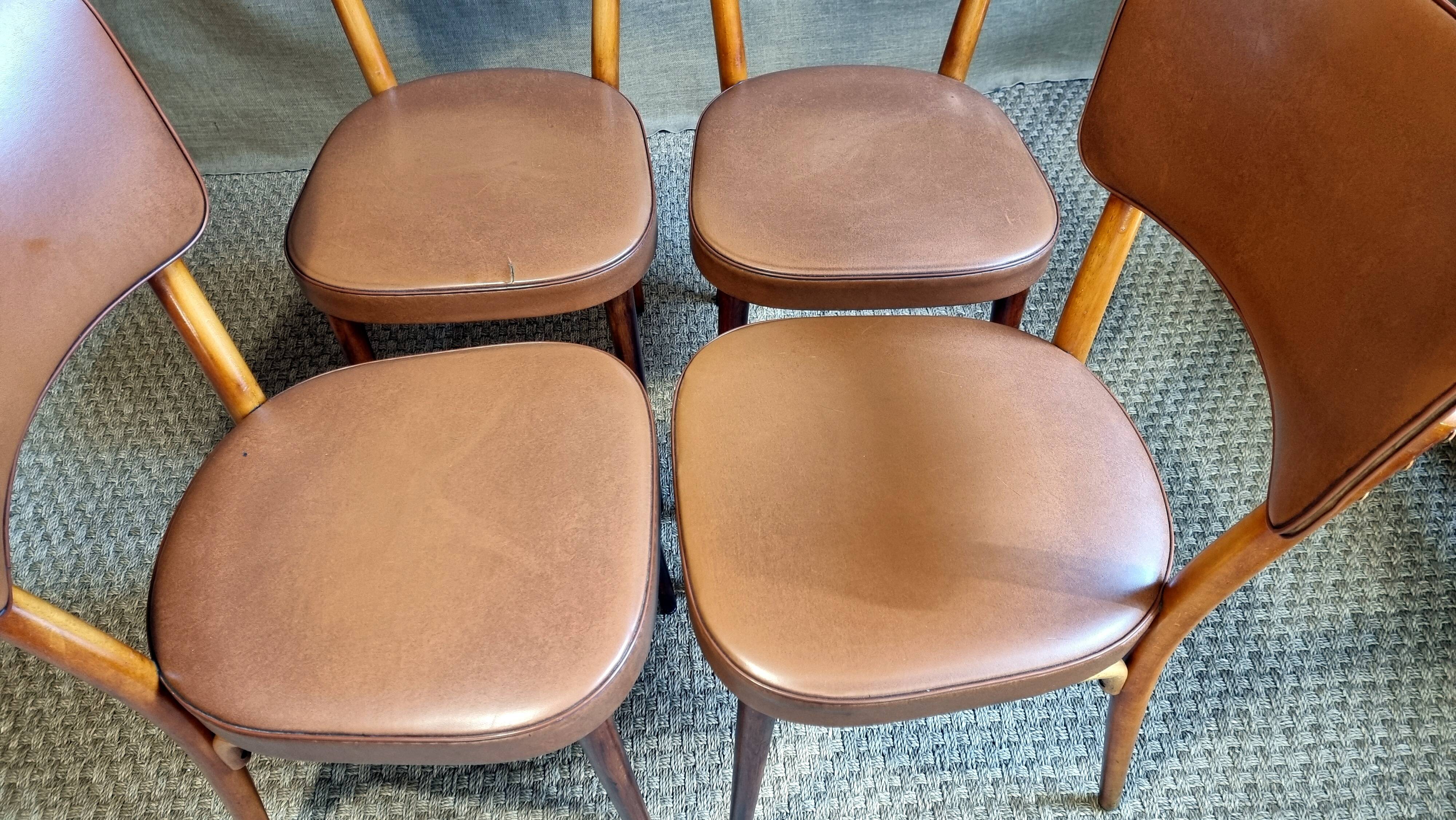 4 Baumann chairs n°267 50s