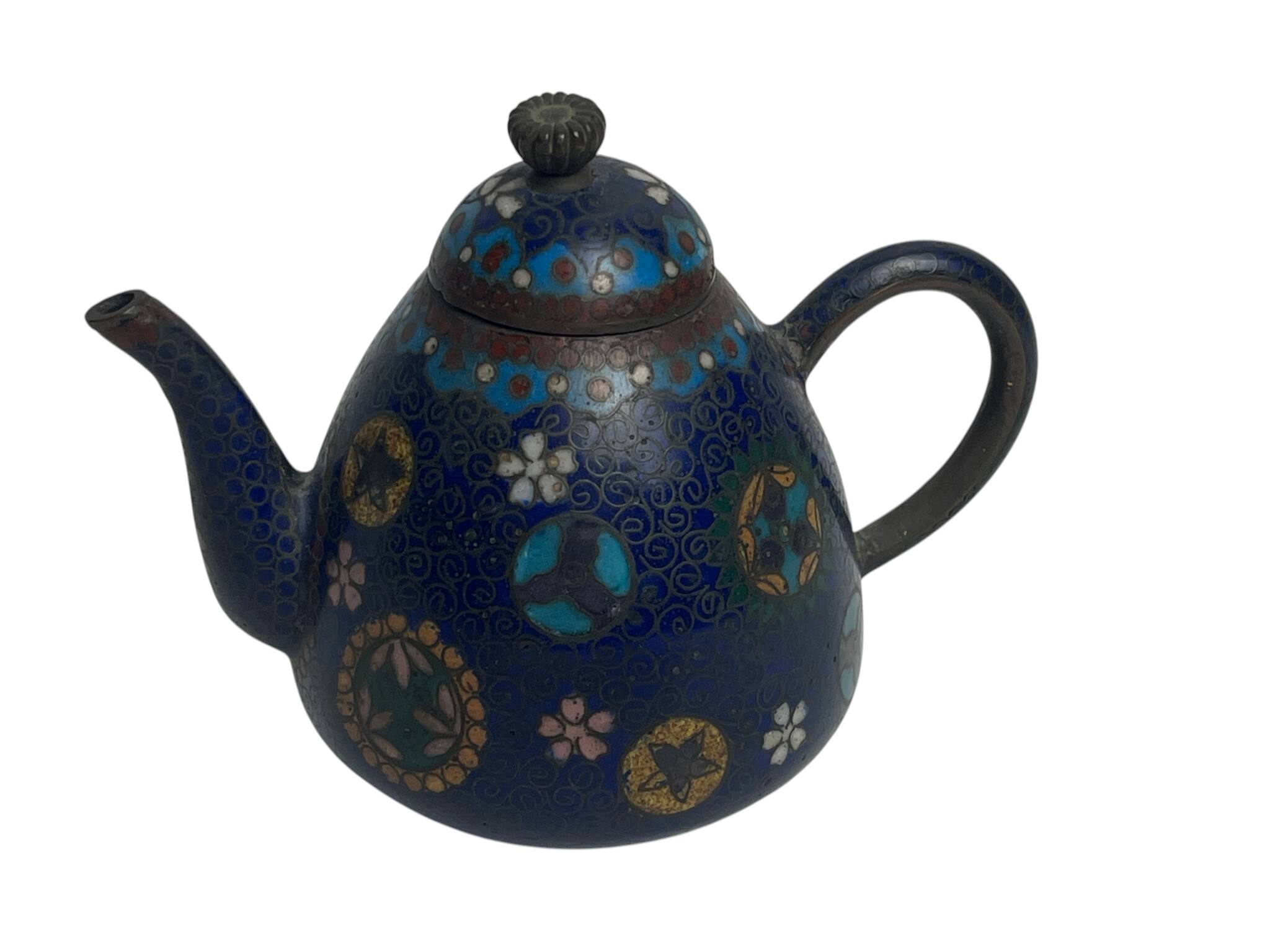 Chine petite verseuse bronze cloisonné début XXème
