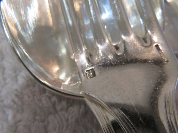 15 couverts de table 30p Christofle Spatours gravé RV 21,8cm début XXème