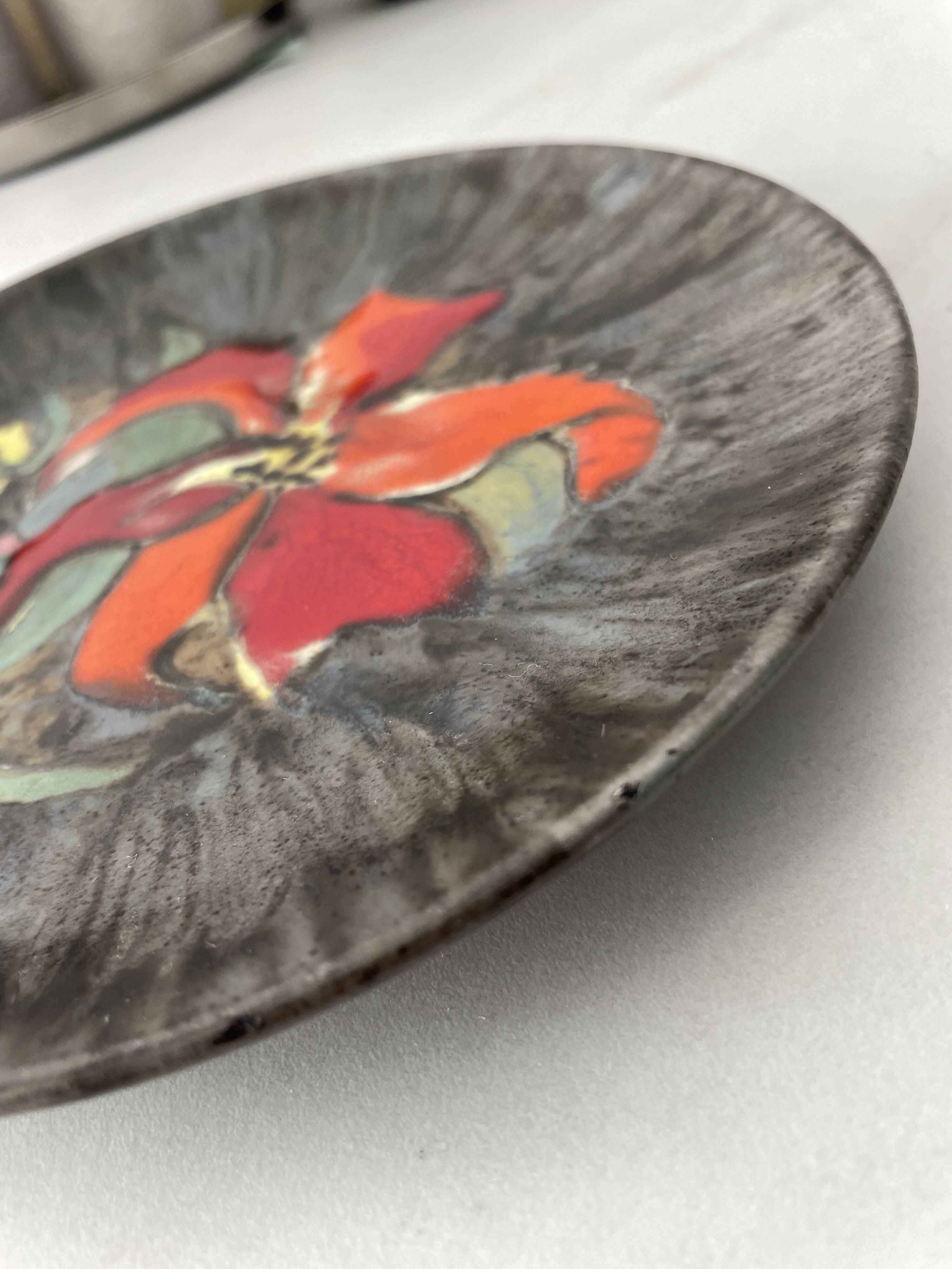 Rare plate bel delecourt quimper antique