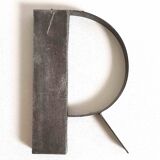 Metal letter R 1930s Height 25 cm