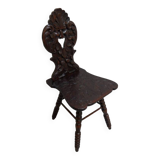Chaise d'entrée sculptée ancienne