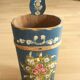 Handmade handpainted wooden umbrella stand - vintage