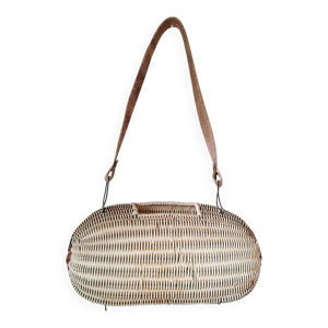 panier besace en rotin