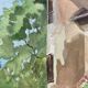 Vintage turret watercolor signed