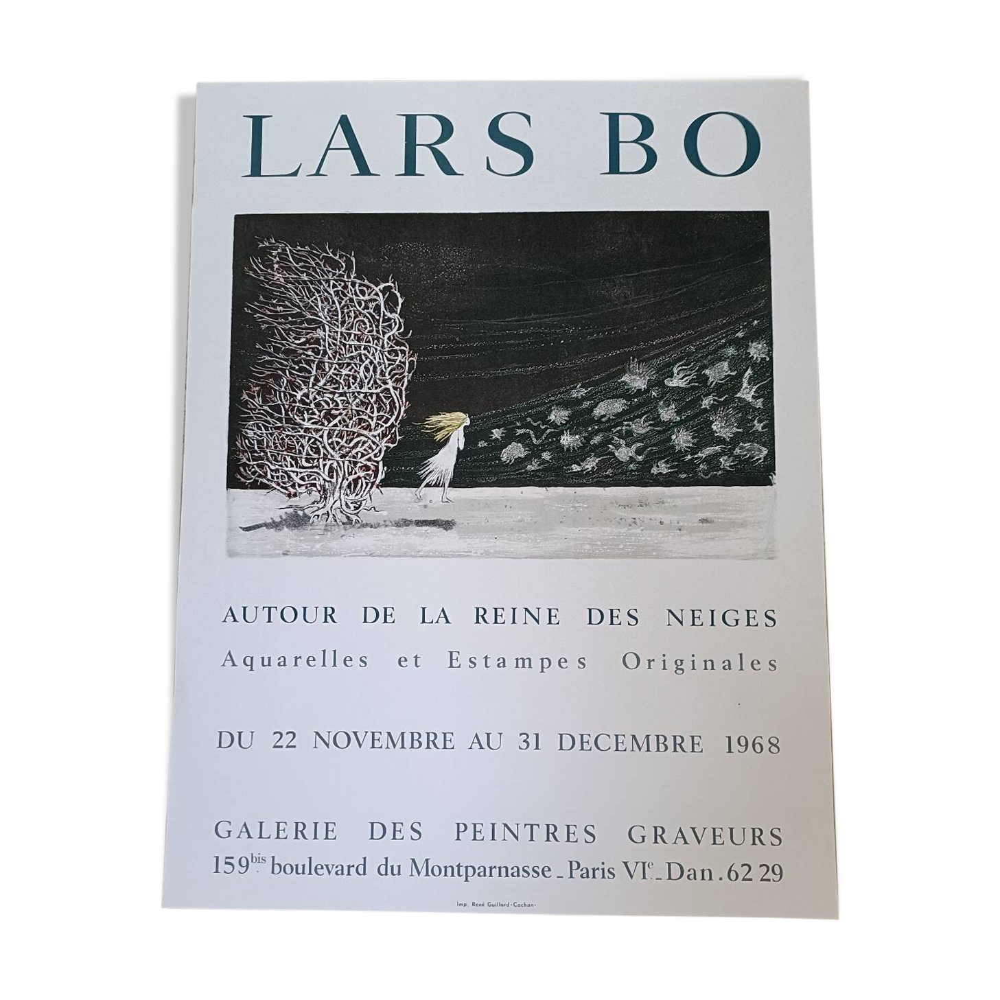Original poster exhibition Lars Bo, 1968