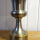 Lampe vintage, acier et laiton. Abat-jour en vessie de porc