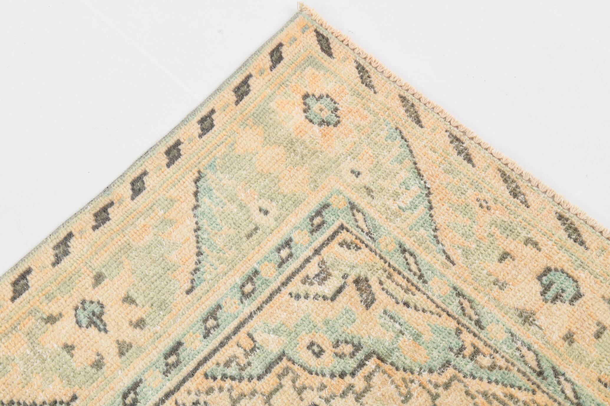 Mustard Yellow Vintage Rug, Handmade Persian Rug, 180x277 Cm