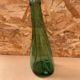 Antique Dame Jeanne Bottle Pressed Glass Green Transparent Vintage