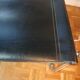 Black leather cantilever chair with chrome steel – Modernist design