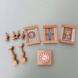 Jeu de construction architecture en bois 1930-1940