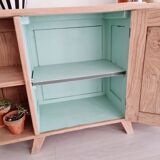 Buffet shelf compass legs renovated oak