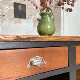 Solid wood box counter.