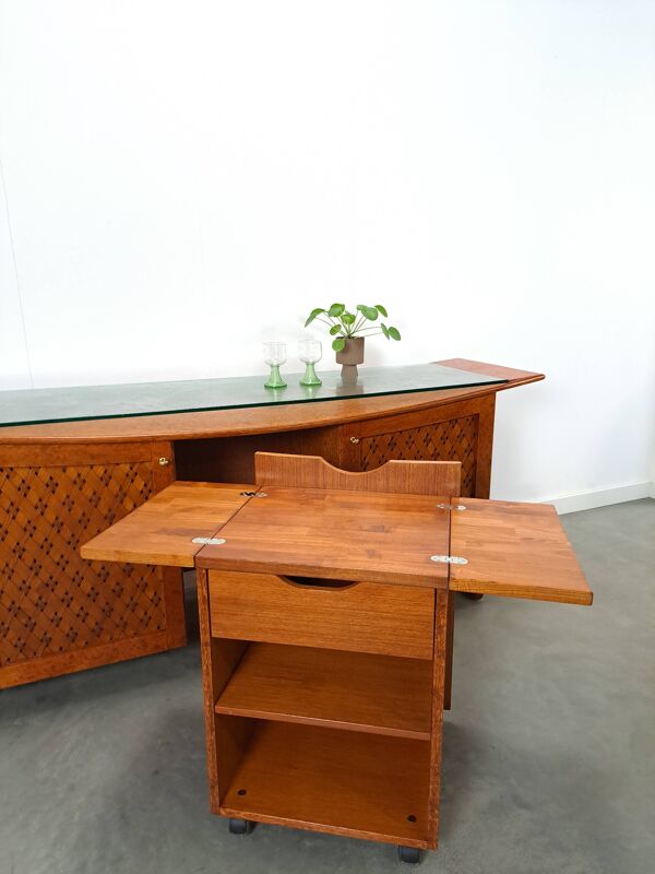 Dressoir de bar avec bar uitschuifbare et lame vitrée