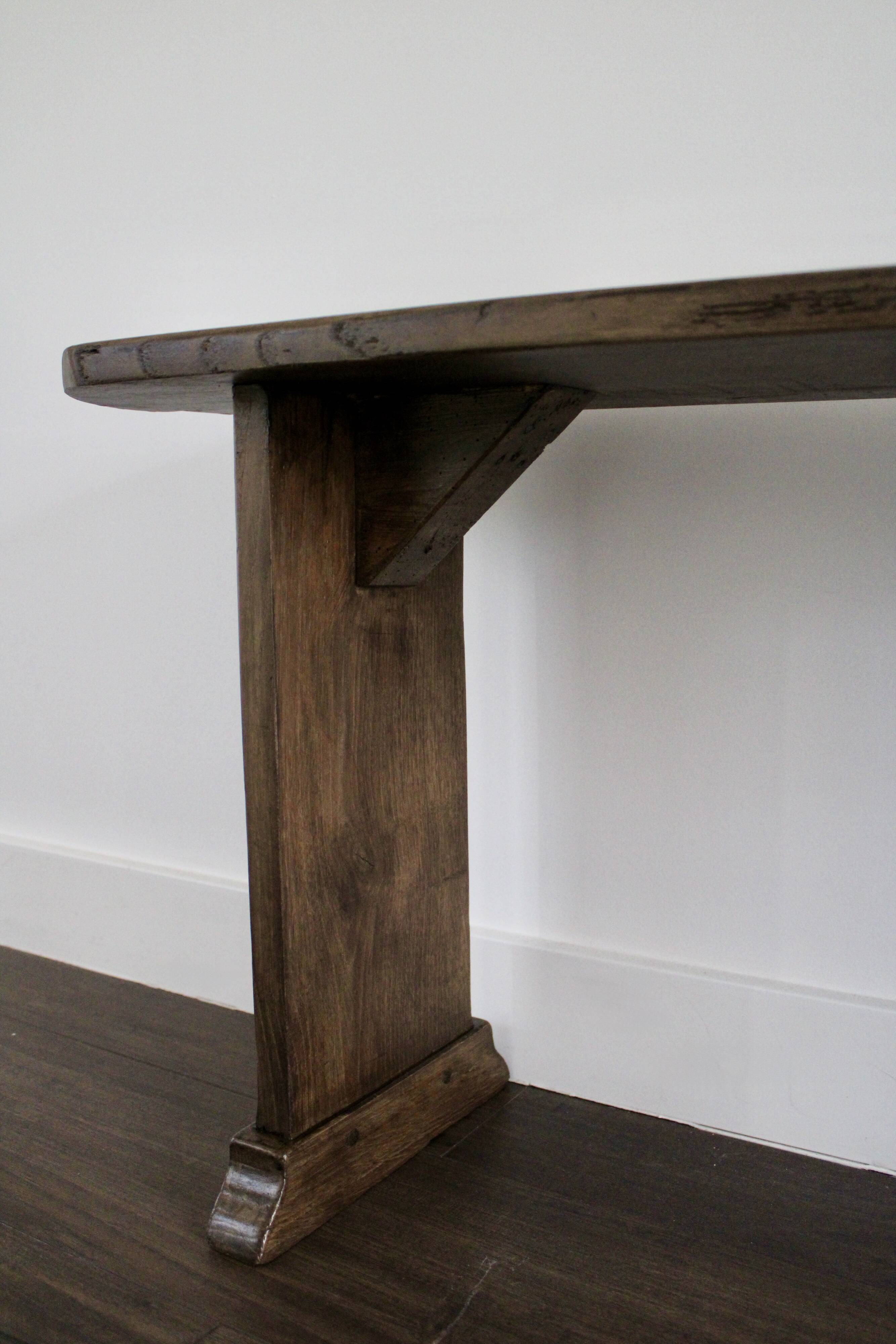 Solid oak farm bench