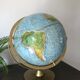 Globe Earth Scanglobe 1960 in relief, paper map and brass footing